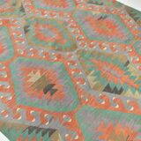 Tapis Kilim Anatolien Vintage – Tissé Main, Motifs Géométriques, 163x290 Cm