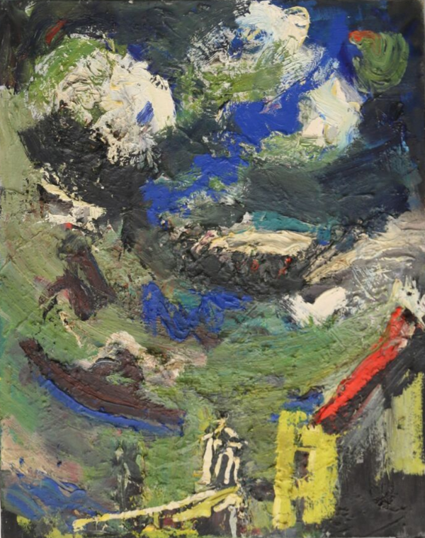 un coin de ciel bleu'' huile sur toile par ''Damiano