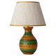 Bitossi Style Table Lamp, Ochre Green Ceramic, Earth Tones, 1960s-1970s