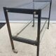 Vintage 1960s metal and glass rolling table