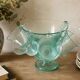 Service en verre soufflé bullé vert d'eau – Coupe sur pied, 5 tasses et louche