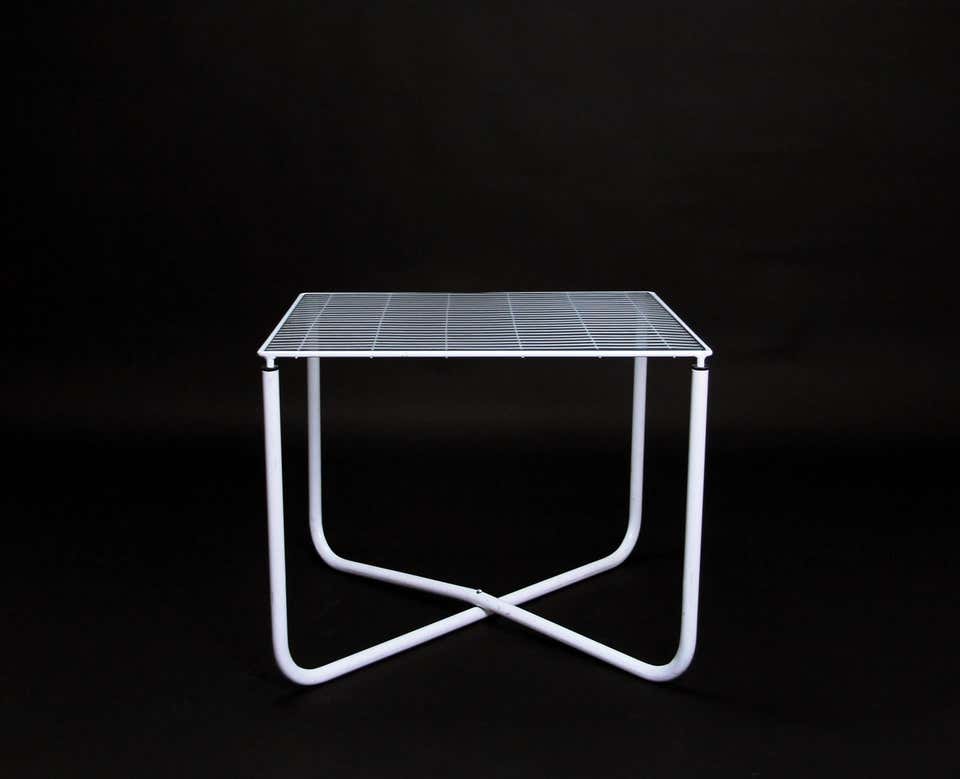 Postmodern white jarpen table by niels gammelgaard for ikea, 1983