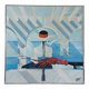 Grande peinture postmoderne de l'artiste Azian Tsang 1987