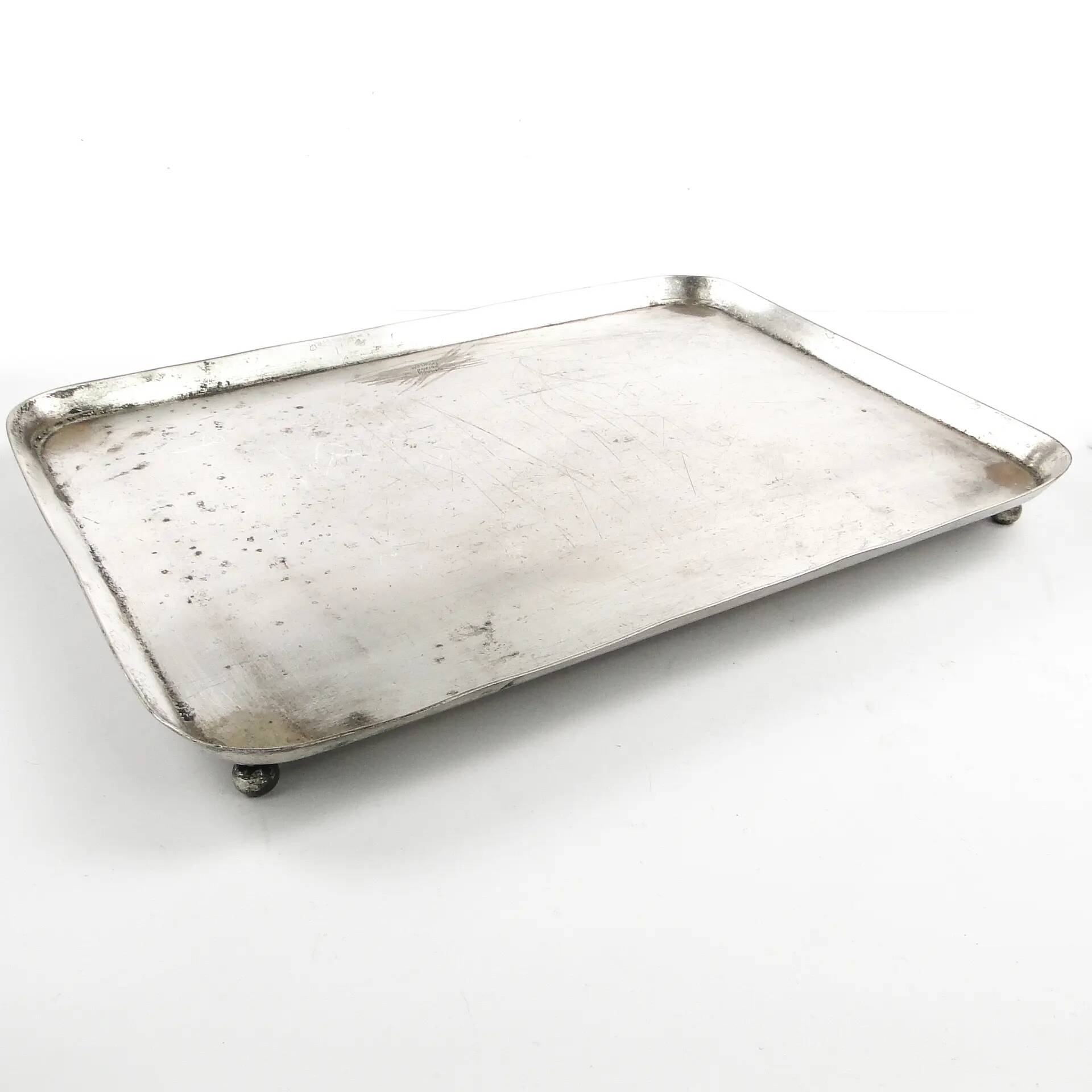 Art Deco tray, silver-plated brass, Norblin, Poland, 1930s