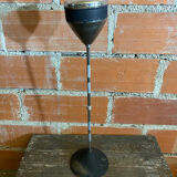 Vintage Cast Iron Stand Ashtray + Chrome Metal Arm