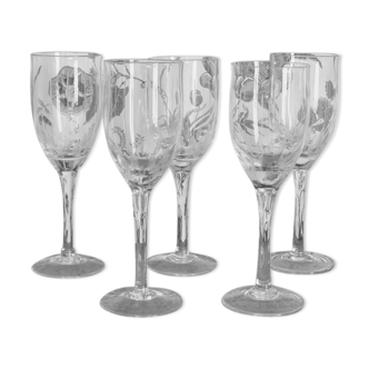 Five 40s liquor glasses - Ancient crystal glasses