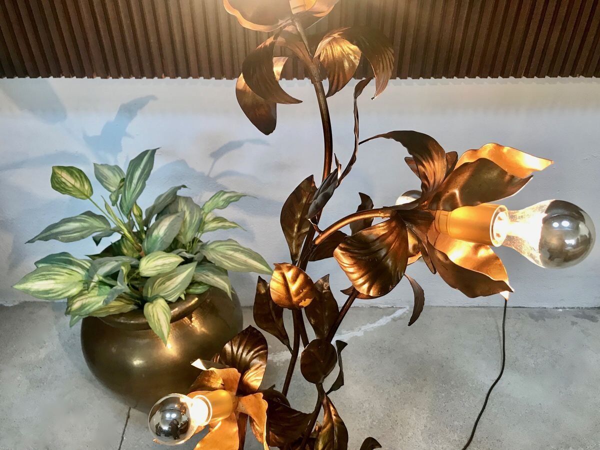 Gilded metal Florentine table or floor lamp by Hans Kögl, 1960s