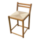 Solid wood and straw stool 50cm