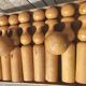 Old vintage wooden bowling game