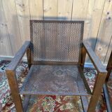 Pair of garden armchairs in steel