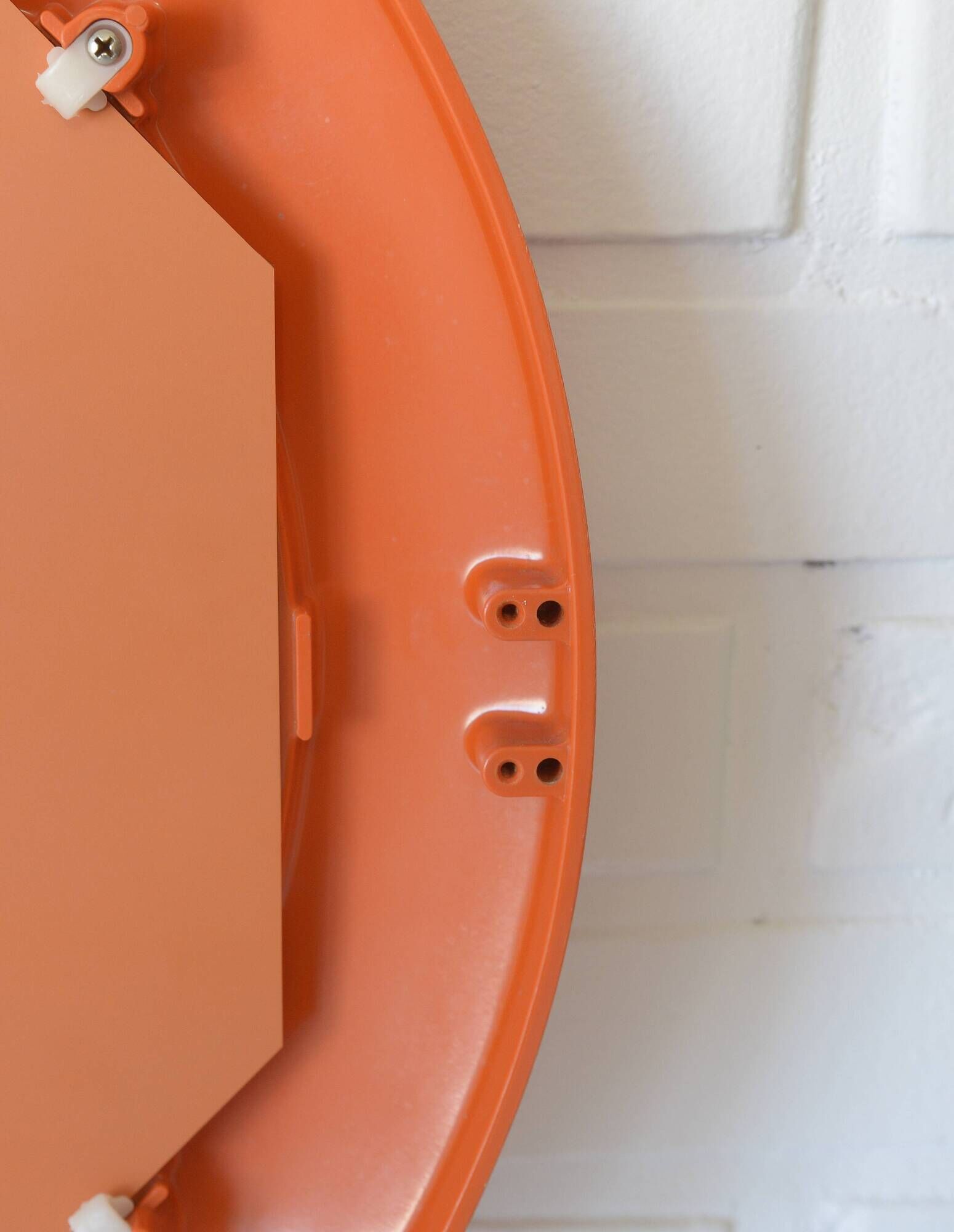 Rare 1970s Orange Space Age Mirror | Vintage Pop Art Yugoslav Wall Mirror