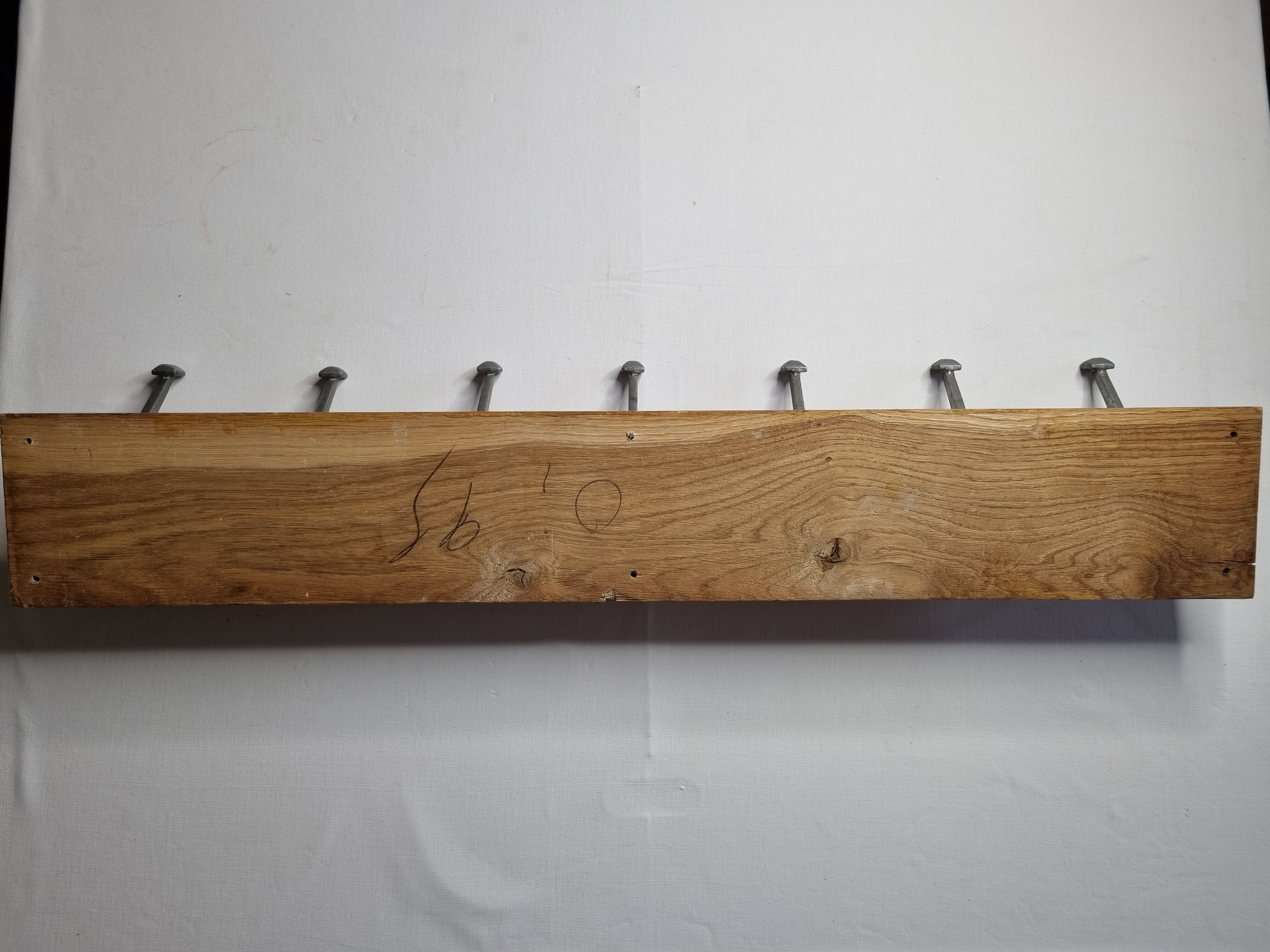Wall coat rack, 7 cast aluminum hooks, 95 cm