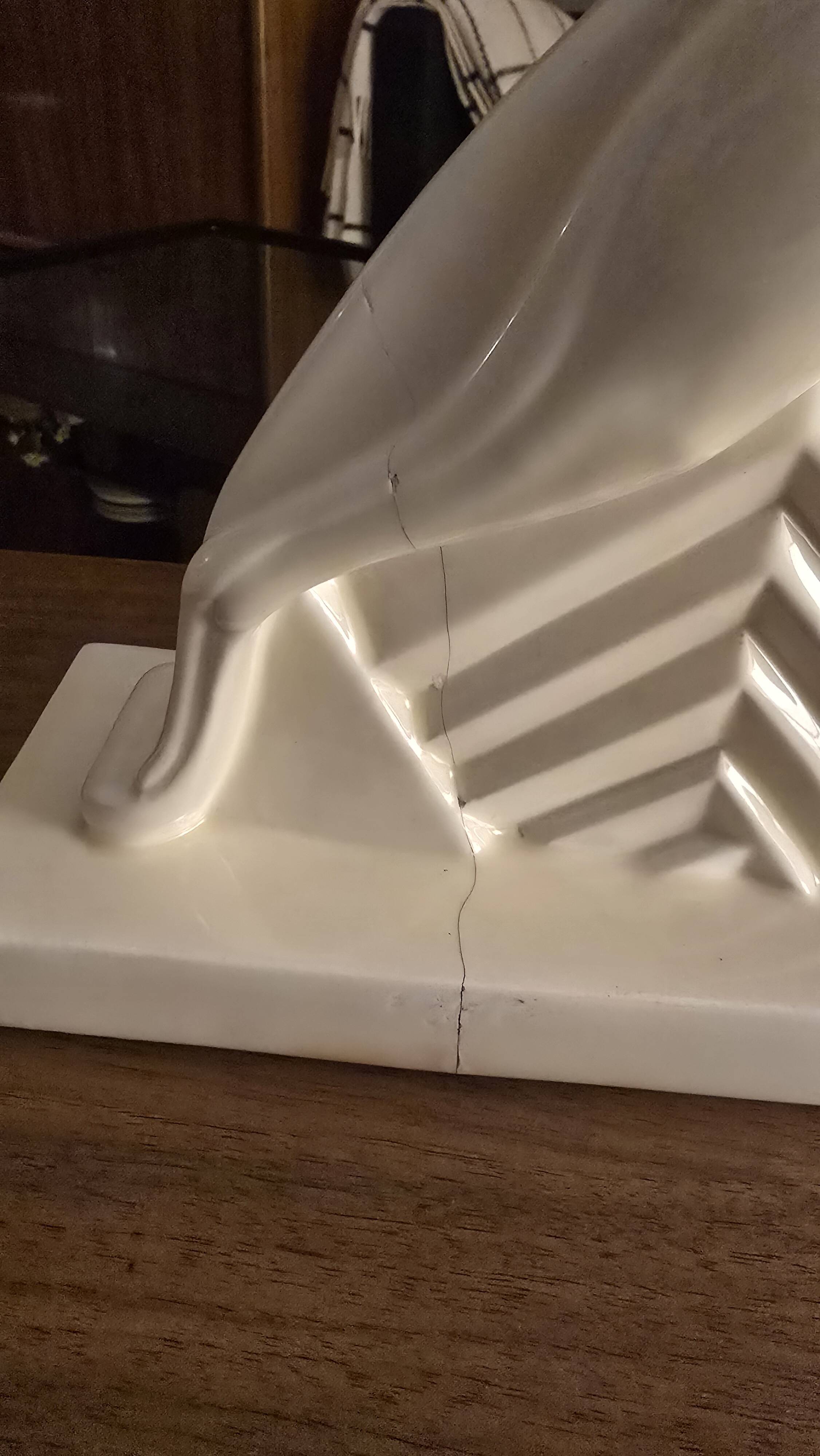 Glazed earthenware sculpture "Greyhound in Motion" by Abel René-Philippe