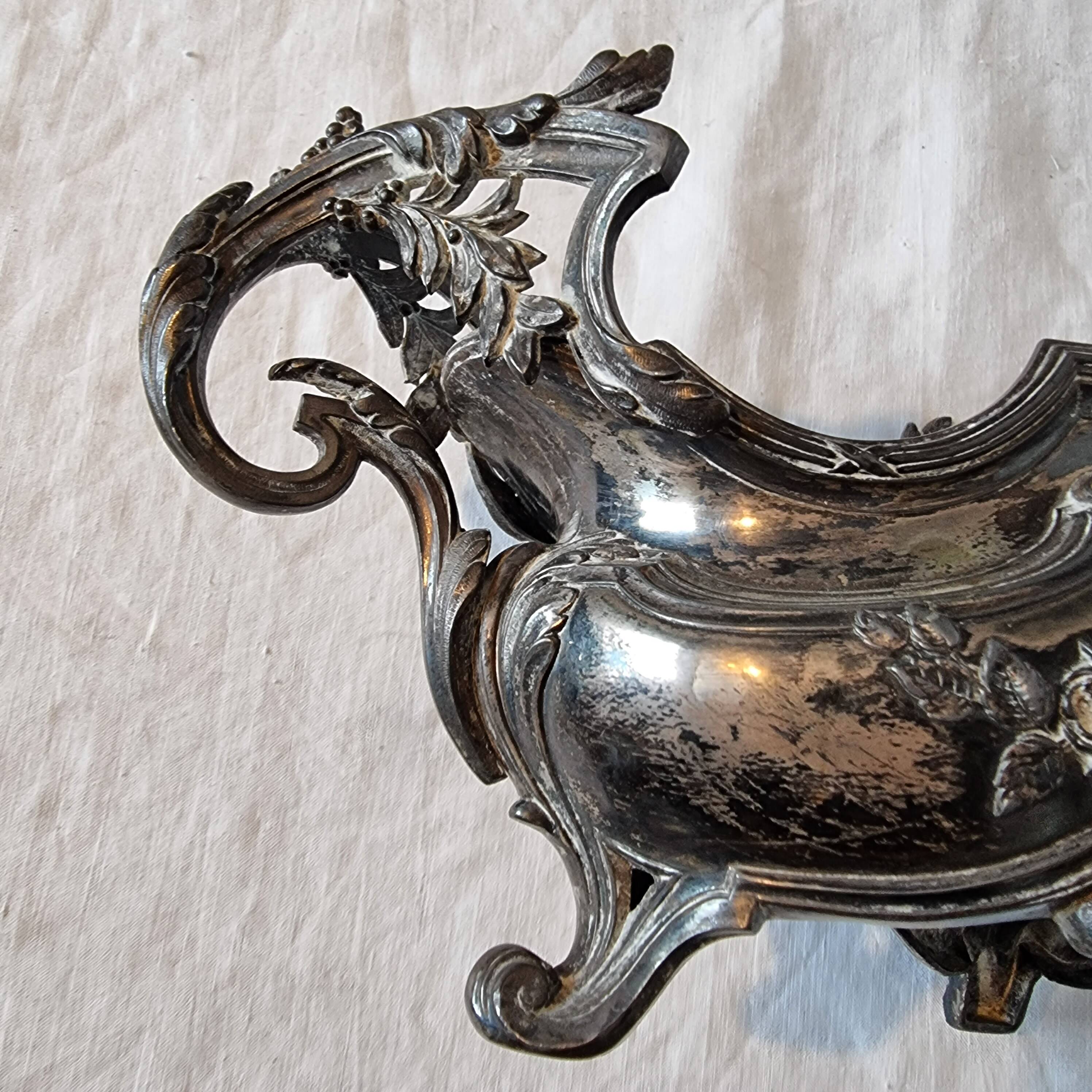 Late 19th century plated bronze planter, Louis XV style rocaille decoration