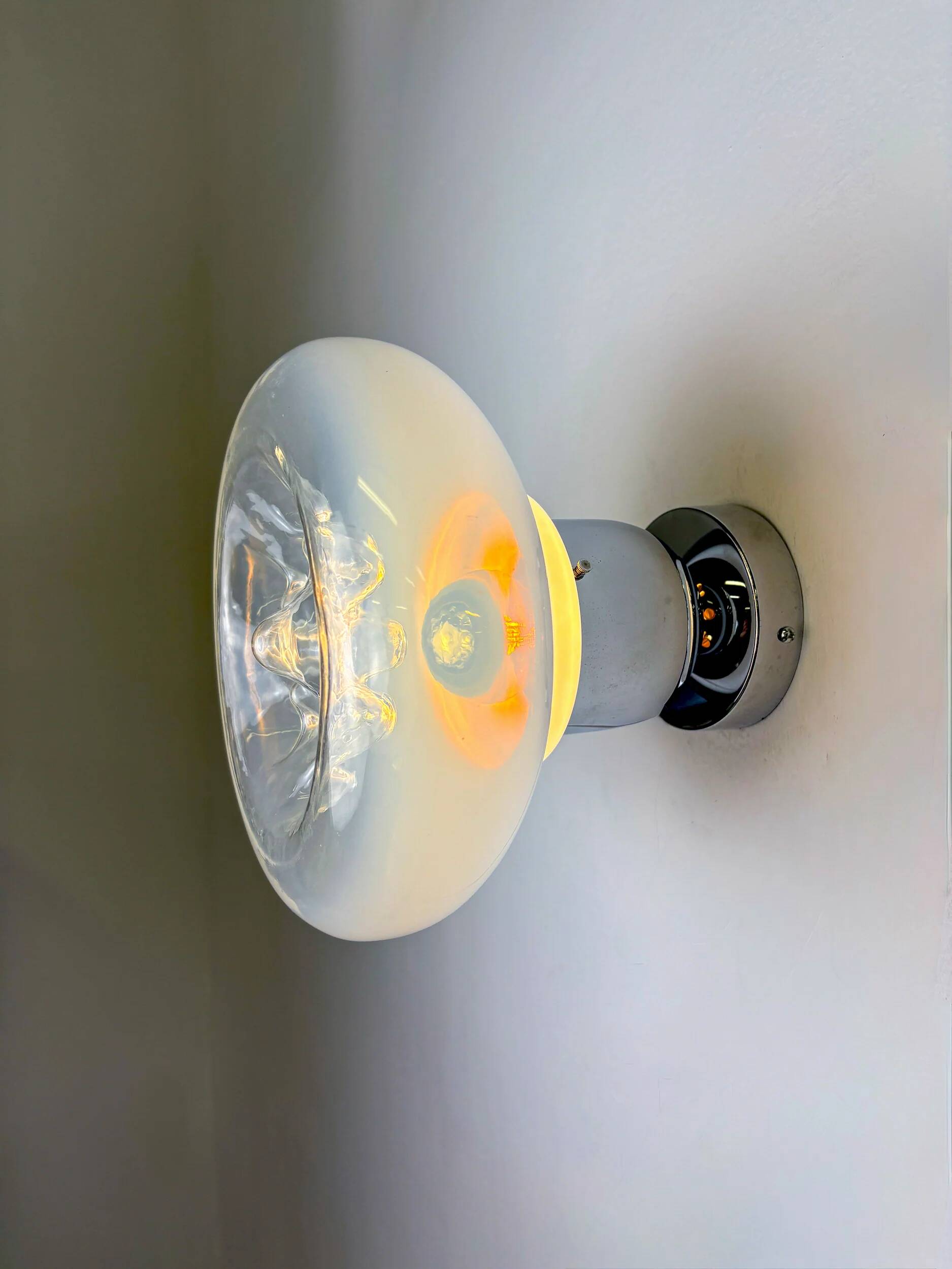 Pair of Toni Zuccheri wall lights, Murano handblown glass, Italy, 1970s