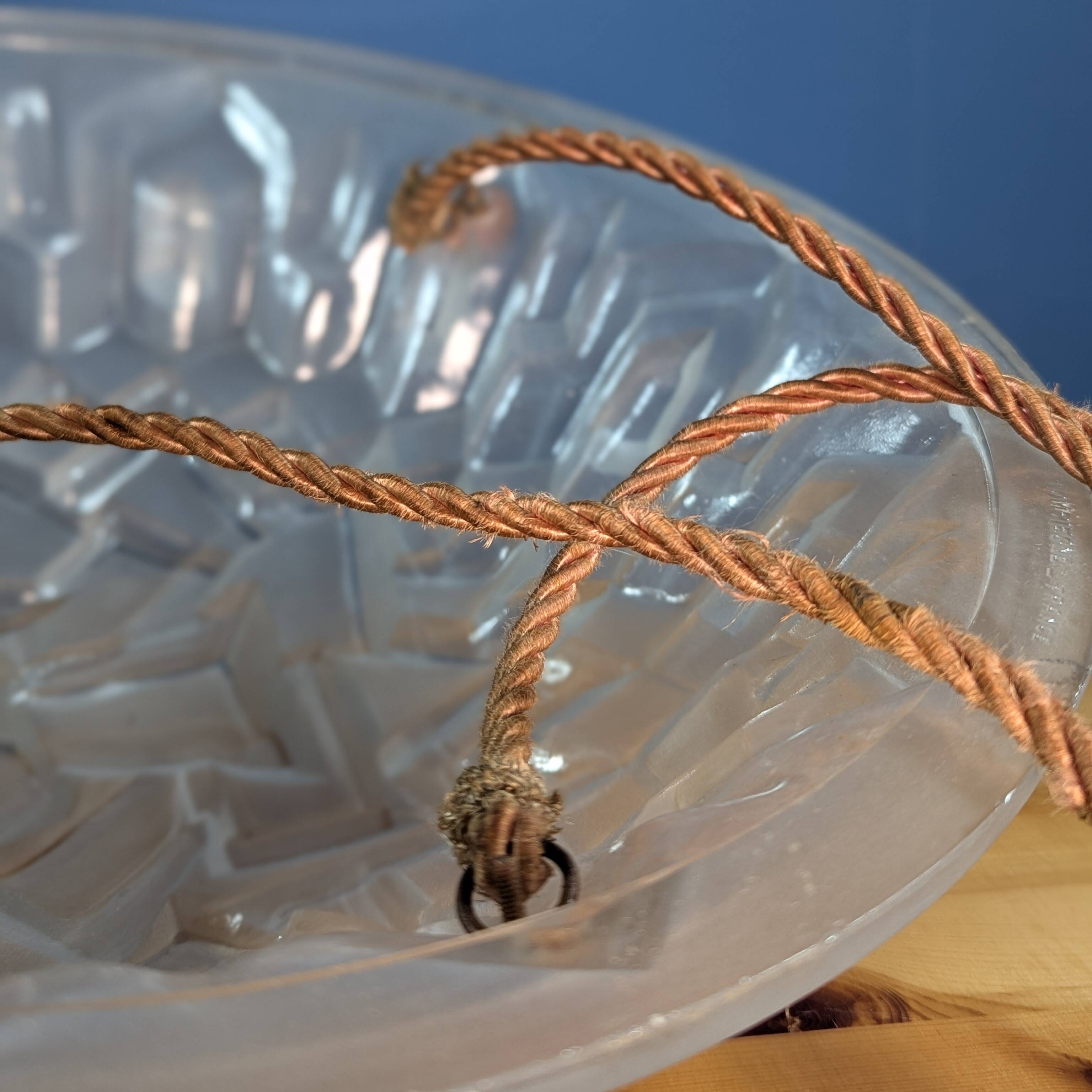 Old Degué Compiegne Chandelier Art Deco suspension white glass paste Numbered