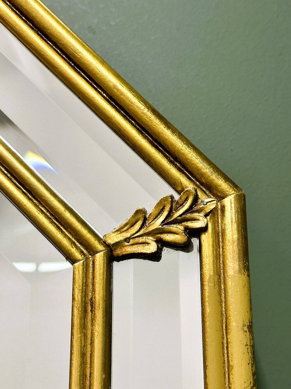 Vintage neoclassical octagonal mirror by Deknudt, Belgium, 1980s