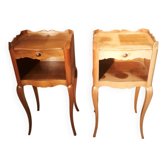 Pair of Louis XV style cherrywood bedside tables