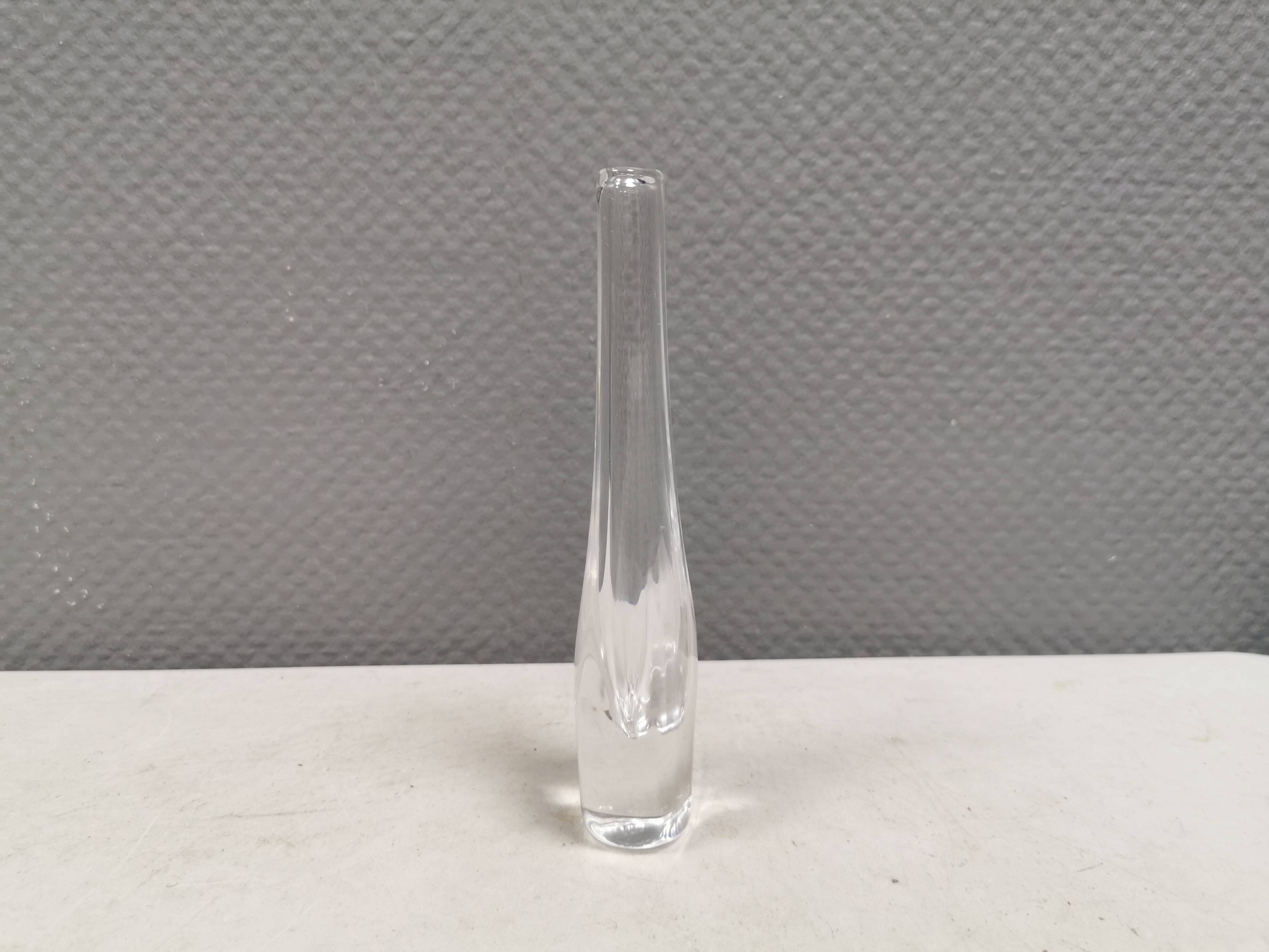Slim transparent vase in crystal glass from Örrefors Sweden 1980s