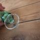 Set of 6 emerald green champagne flutes with gold trim LUMINARC