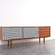 Mid-Century Op-Art Hand-Painted Danish Teak Sideboard, 1960s