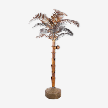 Lampadaire vintage palmier en laiton