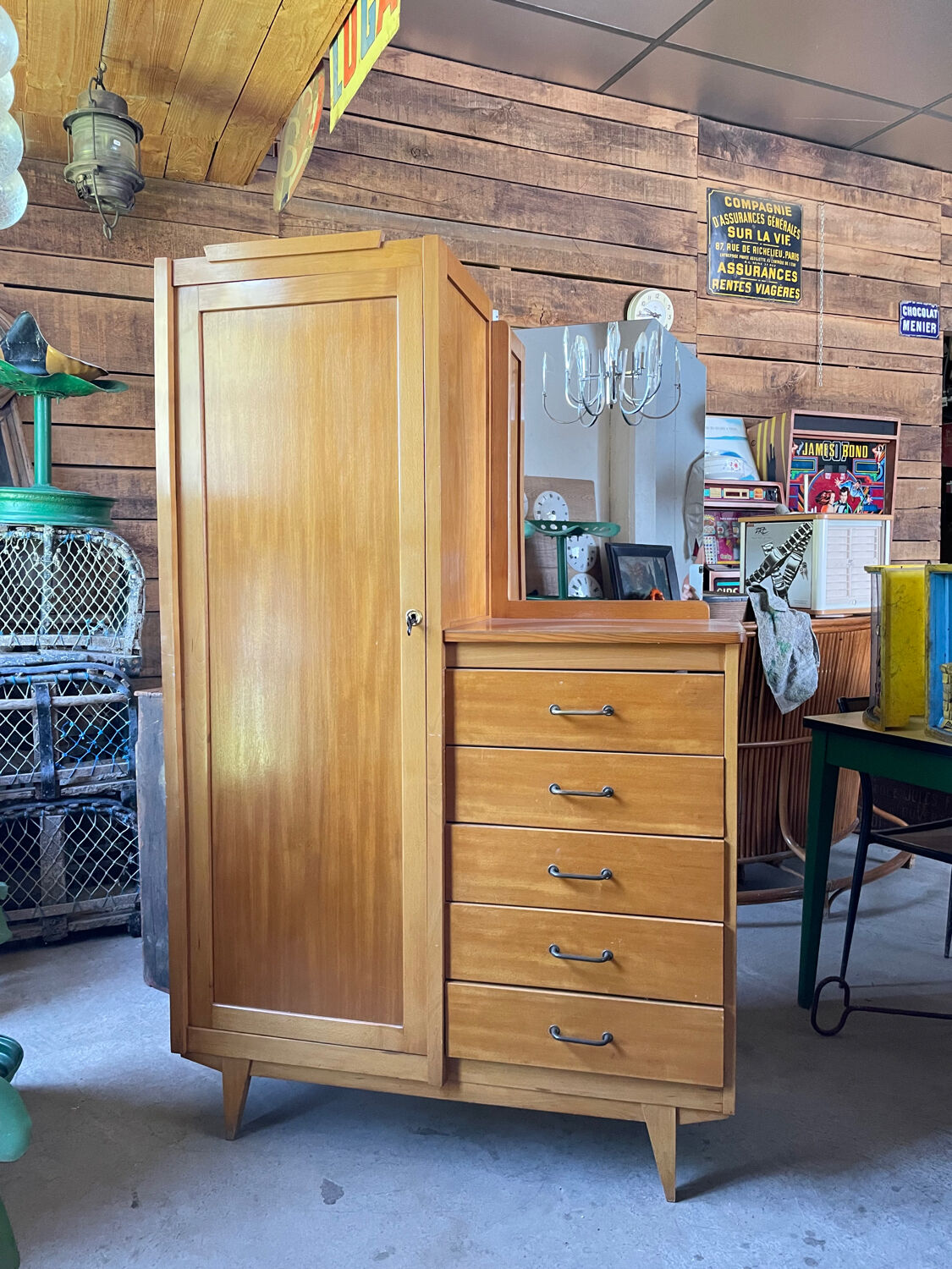 Vintage asymmetrical chest of drawers