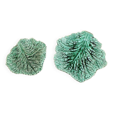 Duo dish dish in Sarreguemines cabbage leaf slip