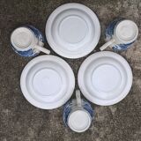 English Ironstone Tableware Ltd (EIT) "Kingswood" blue-white cups and saucers
