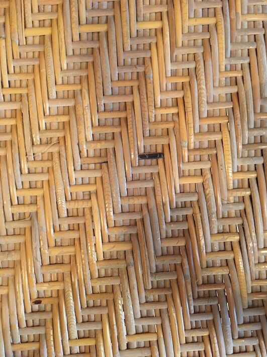 Rattan and wicker bench 1960