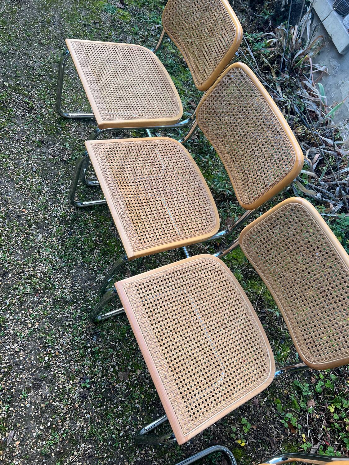 6 mid-century Marcel Breuer B32 Cesca chairs,