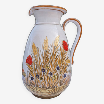 Large country ceramic pitcher