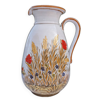 Large country ceramic pitcher