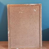 Baroque mirror patinated beige wood frame
