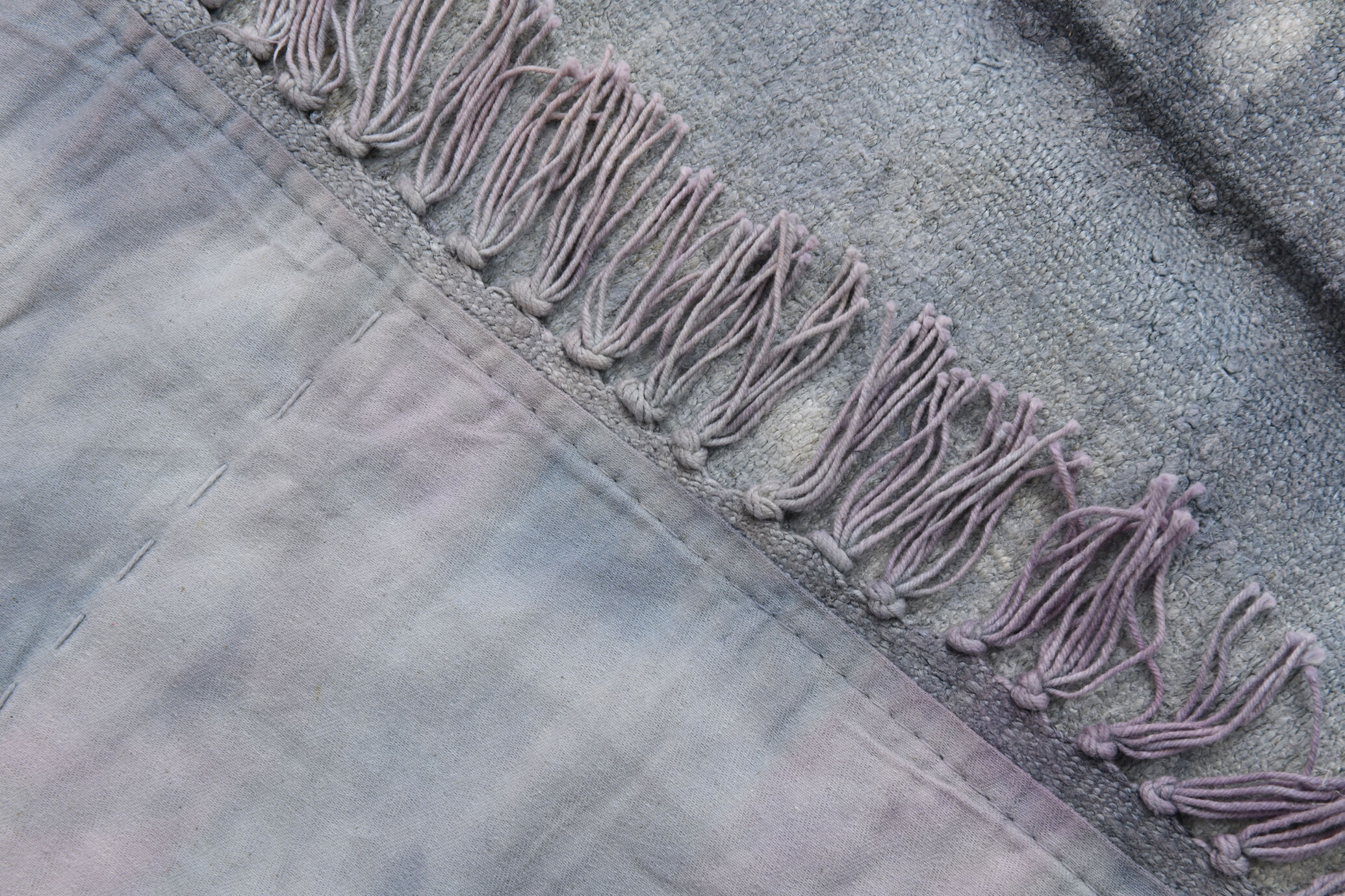 5x7 distressed gray blue hemp carpet232x156cm