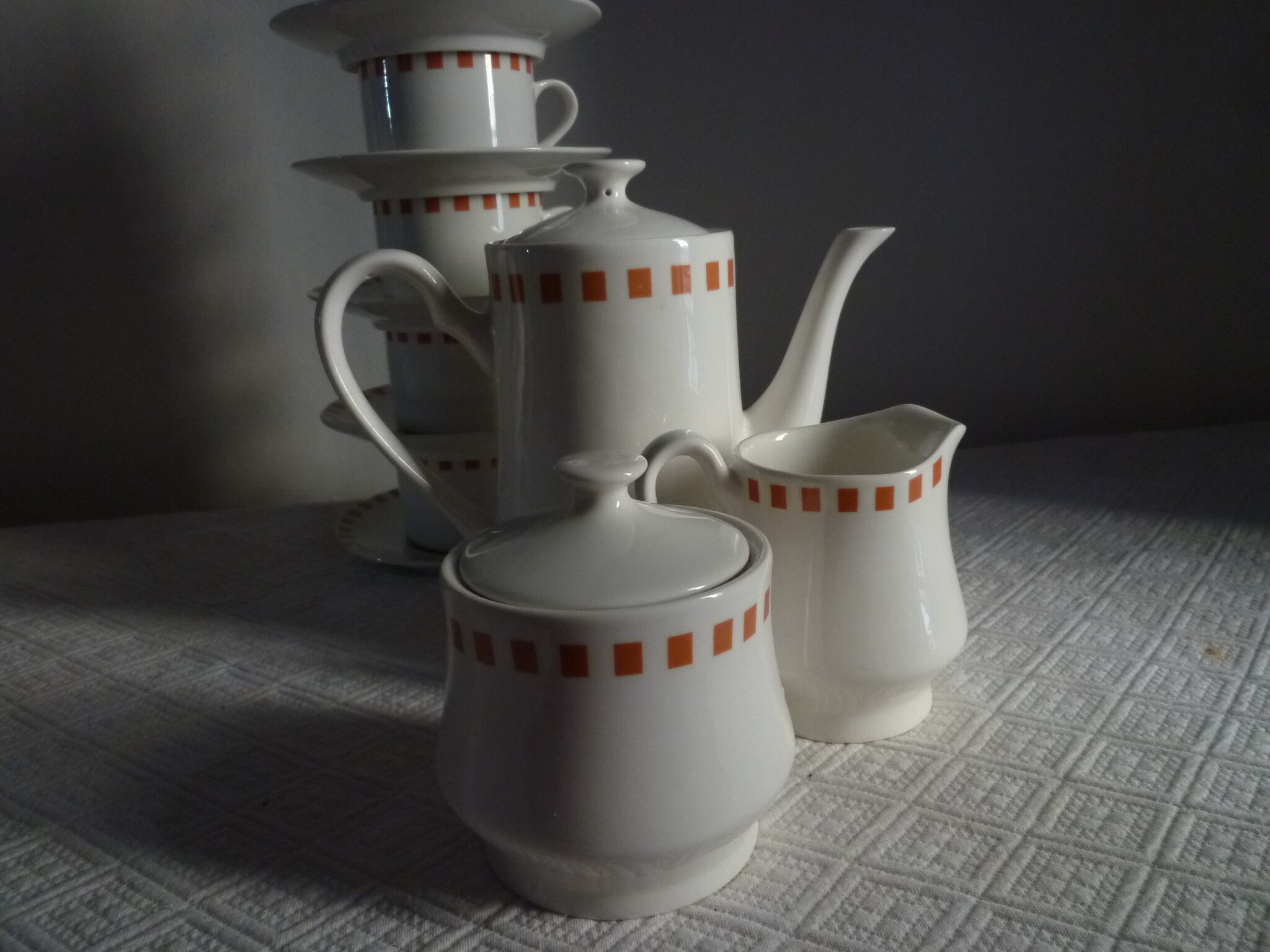 Service tea/coffee grounds Lustucru porcelain