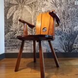 Brutalist armchair in solid wood