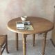 Small round beech drop-leaf table - soft country spirit