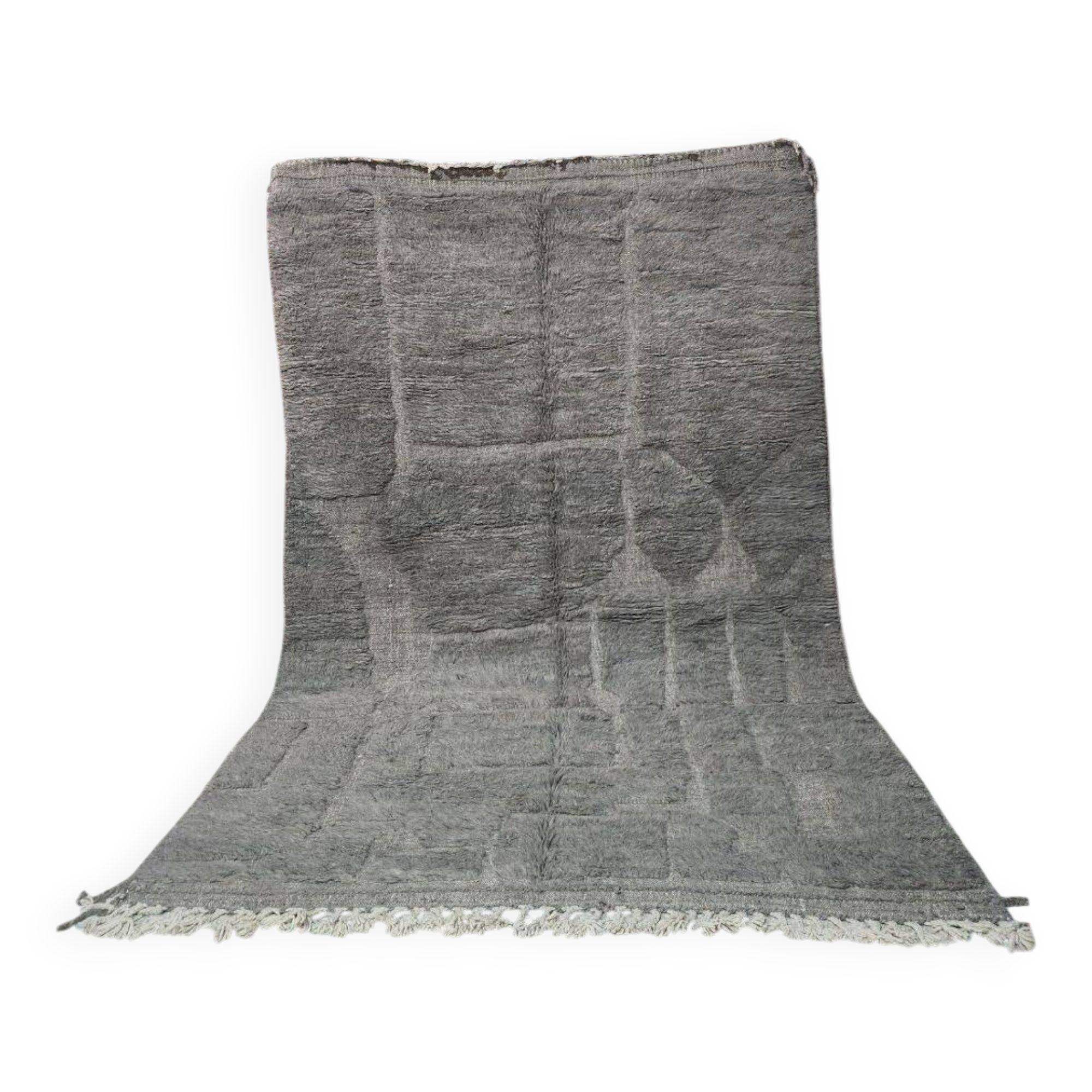 Large Beni Ouarain rug in grey taupe 300x200 cm – Handmade wool –