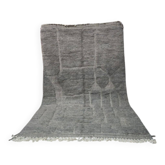 Large Beni Ouarain rug in grey taupe 300x200 cm – Handmade wool –