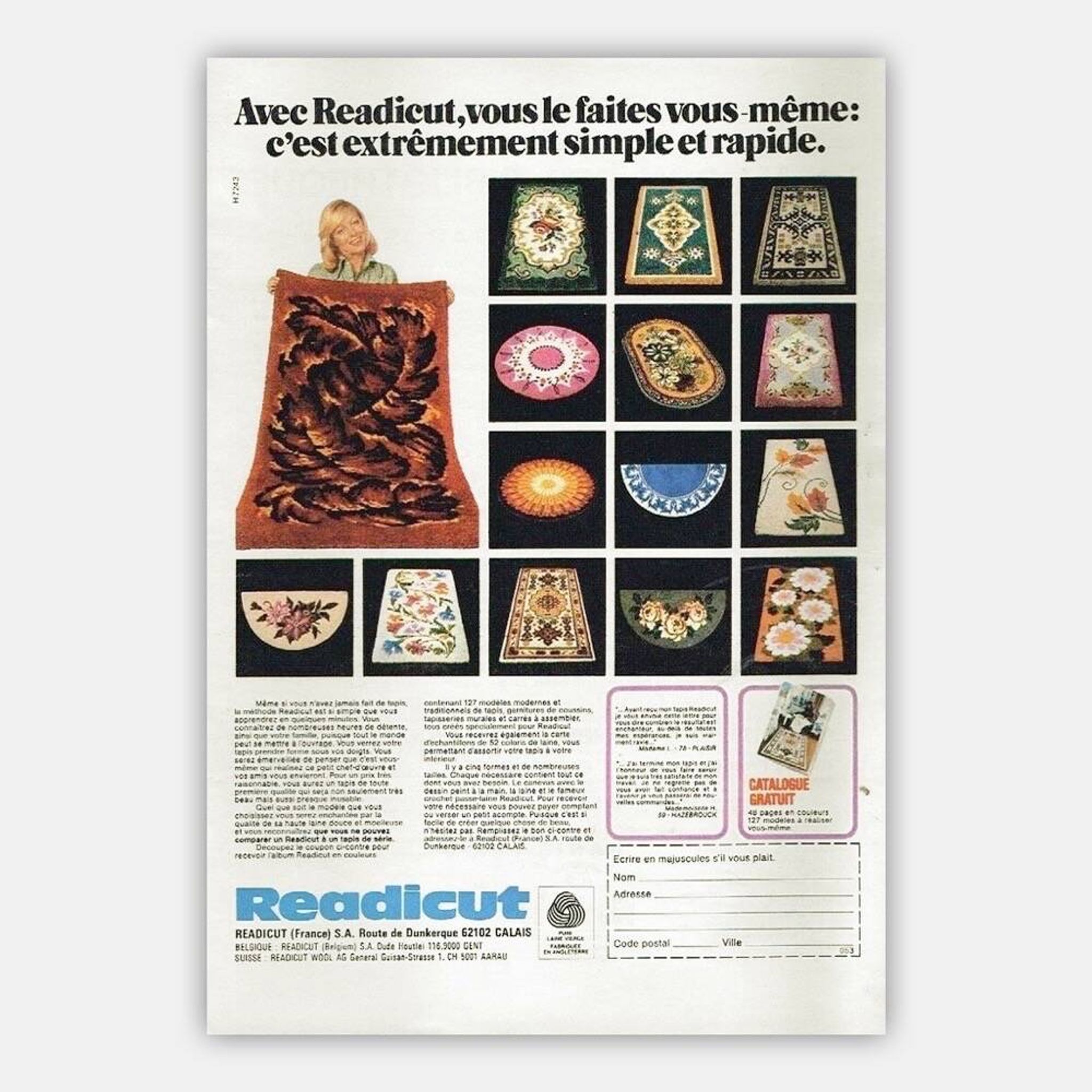 Tapis en laine Readicut Wakefield 1972