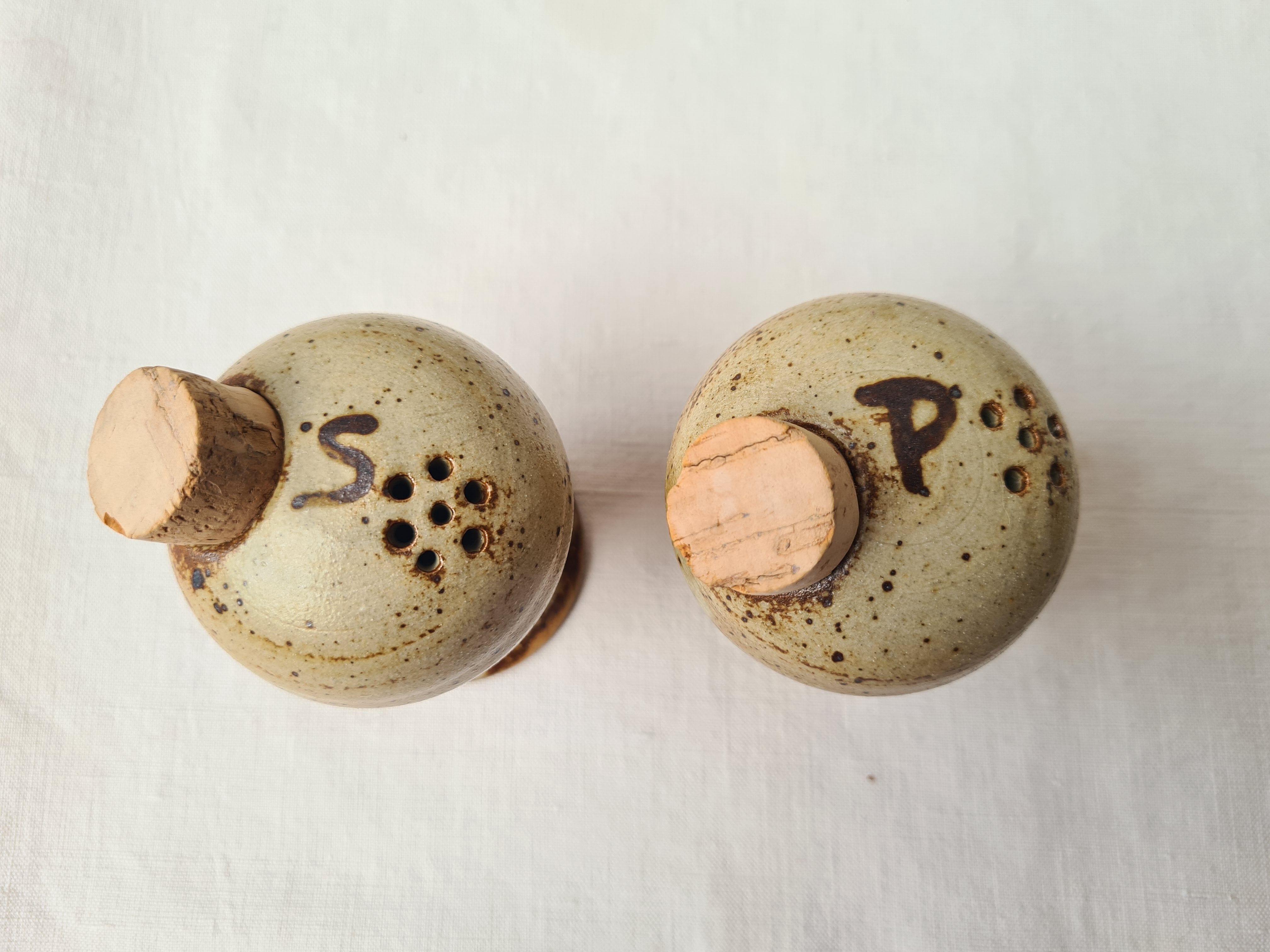 Sandstone salt and pepper shaker