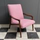 Pink arm chair by Jiri jiroutek 1960s reupholstered in boucle pink