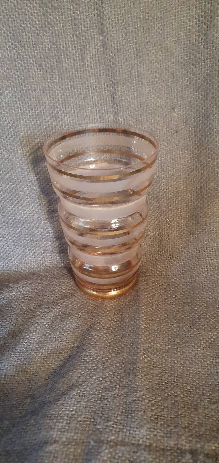 Golden blown glass Art Deco vase