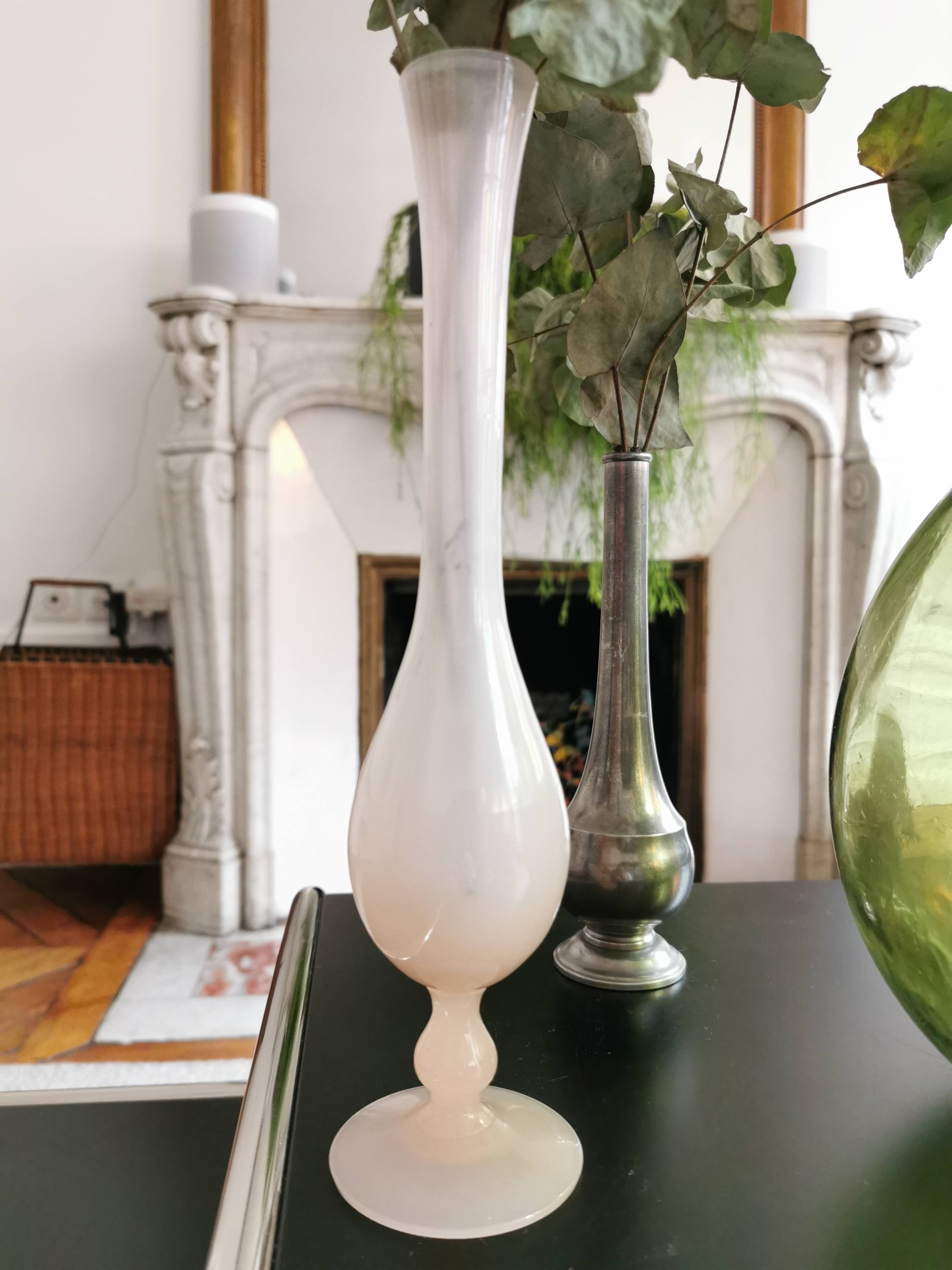 Pale pink glass vase