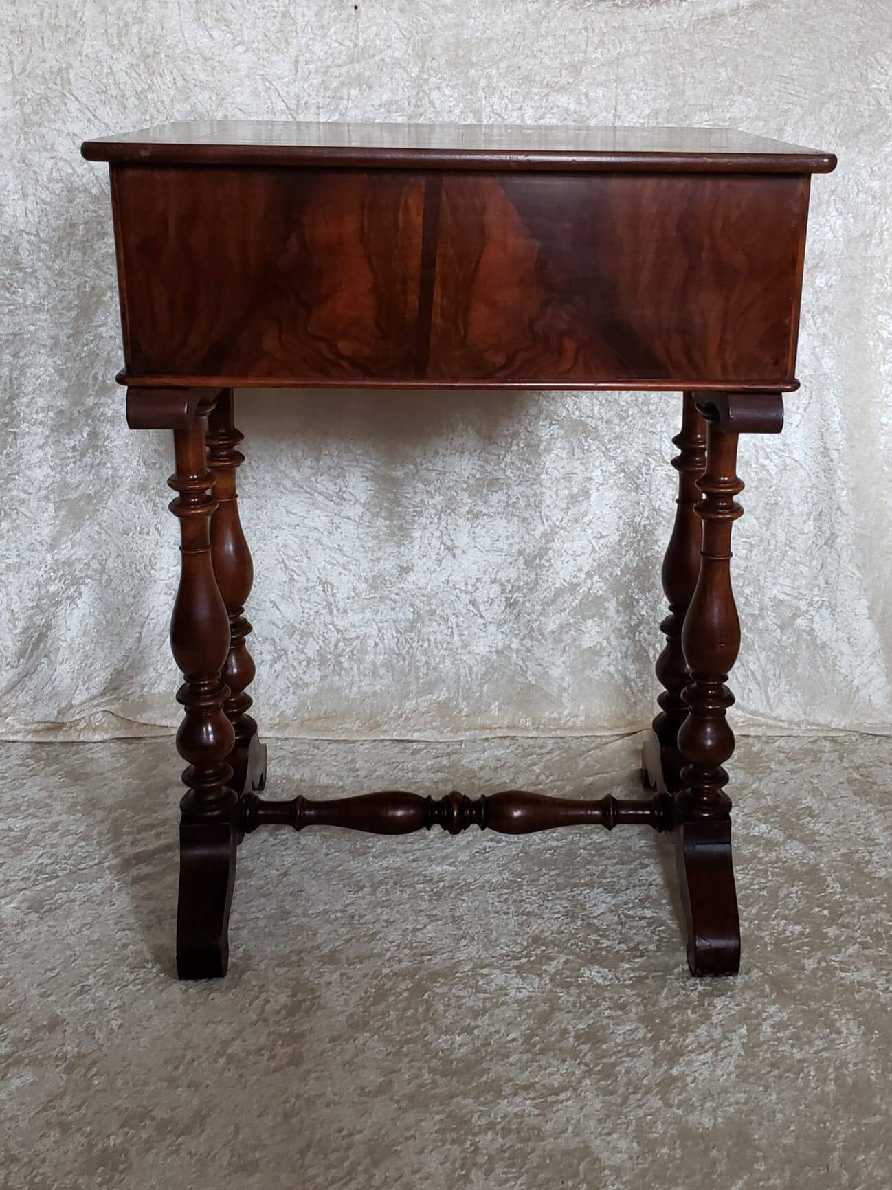 Walnut work table circa 1840.
