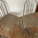 6 chrome metal chairs