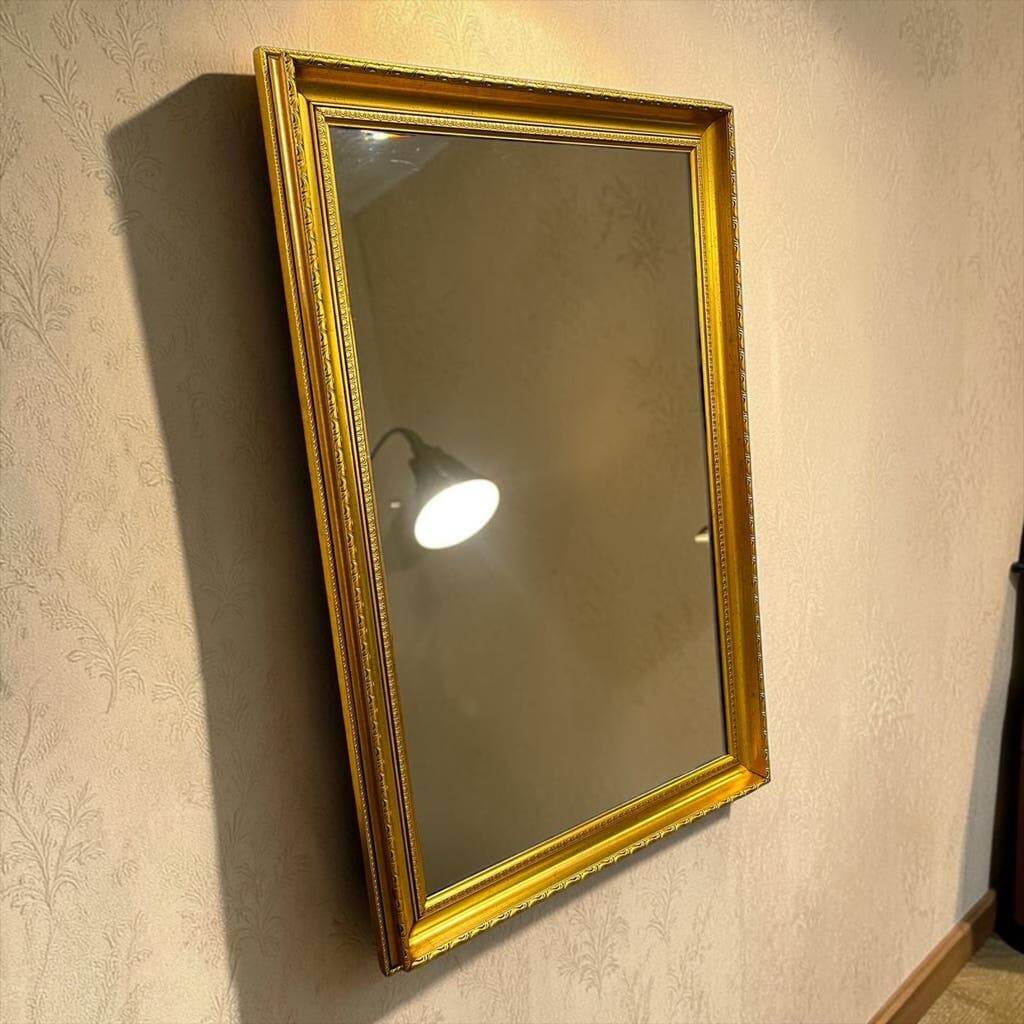 Miroir mural vintage « doré » en verre taillé