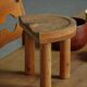 Carved pine stool, Swedish folk art, mid-20th century, 1950s.