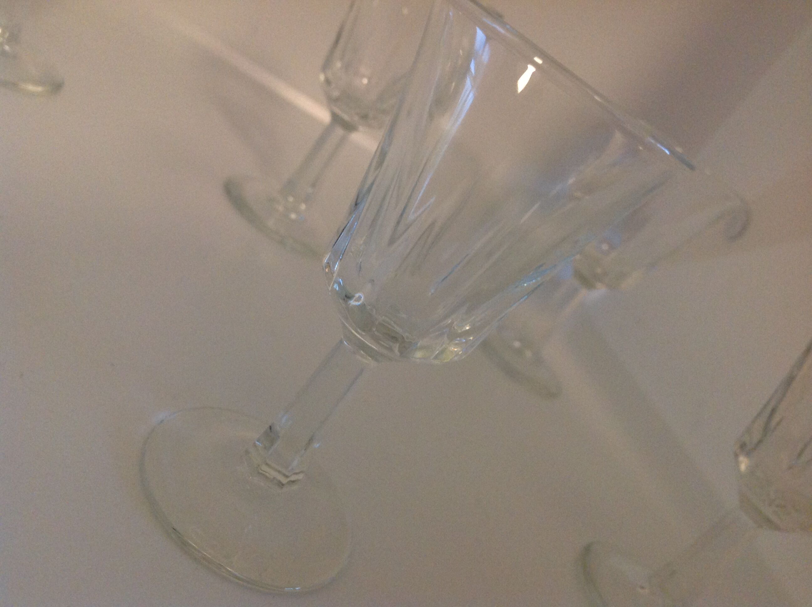 Six glasses with liqueur on foot, vintage 60s/70